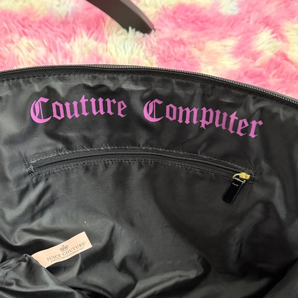 Juicy Couture Black Laptop Bag with Gold Chain